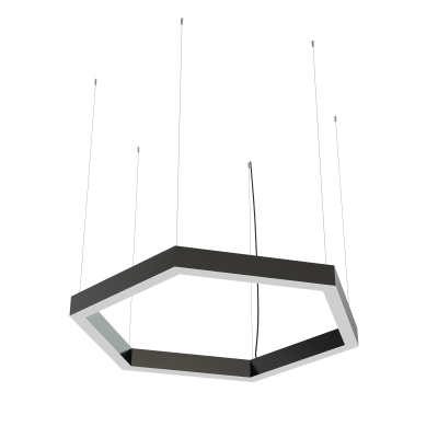 Дизайнерский светодиодный светильник Geniled Art Hexagon Line 1800x1559x900 h80 w100 140Вт 4000К 90Ra Черный в 